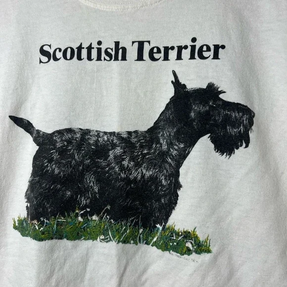 Vintage 90s Scottish Terrier Touch of Gold by Spring Ford Graphic Tee Large - Picture 2 of 9